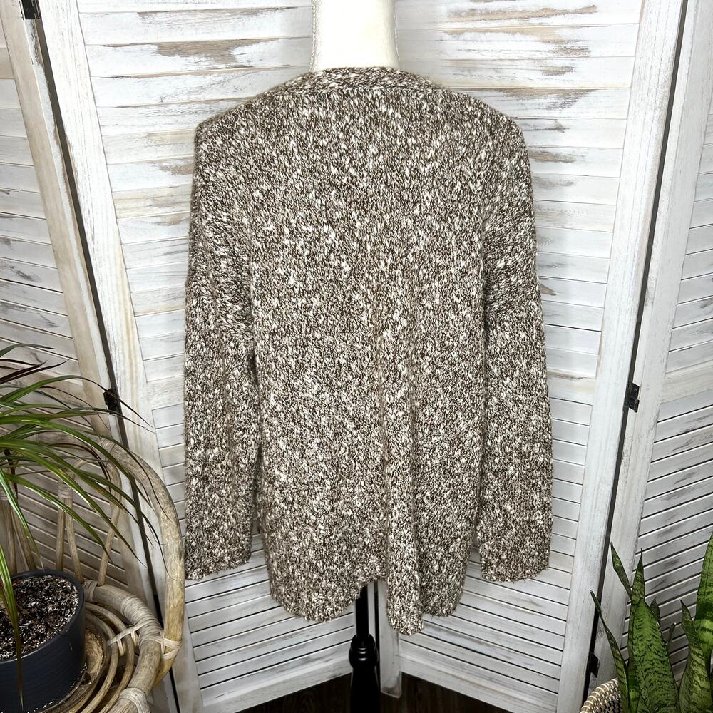 PURE JILL Women's Chunky Braided Knit Cardigan Sweater Single Button Brown Large - Picture 4 of 15